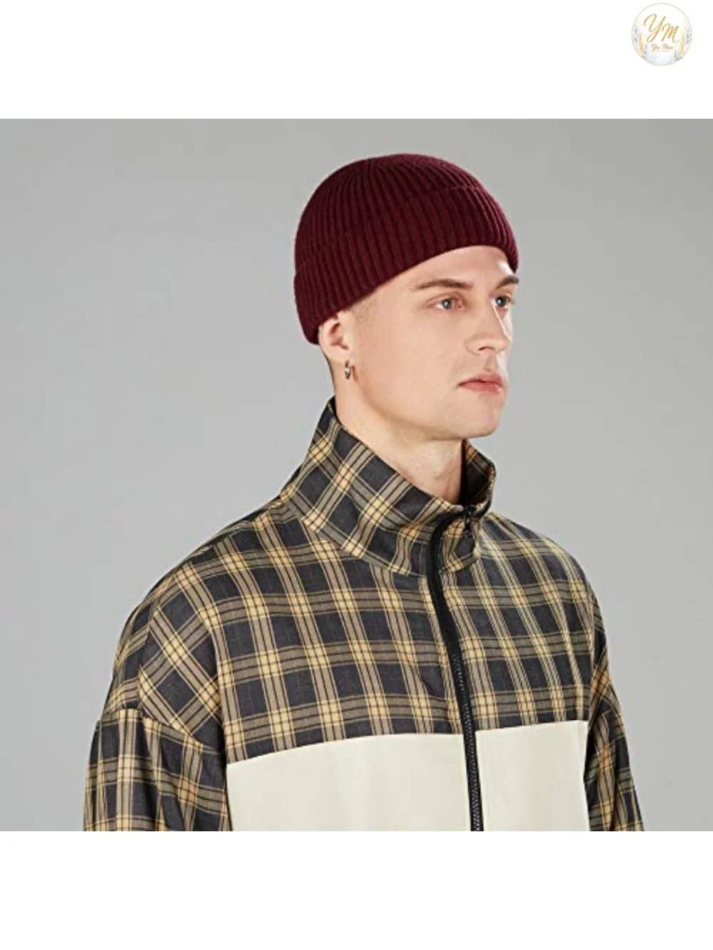 Wool Fisherman Beanie Winter Knit Skull Cap Cuffed Short Watch Hat
